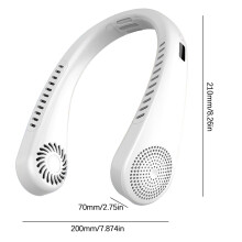 Yonrjhukm LED Digital Display USB Fan Silent Sports Portable Leaf Less Electric Fan, Hanging Neck Lazy Portable Outdoor Fan