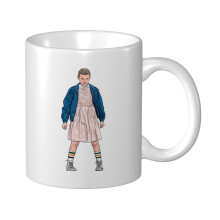 Stranger Things stripfiguren mok koffiekopje voor cacao, thee en andere dranken | Inhoud 350 ml keramische campermok klein koffiekopje