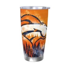 Broncos Football Team Theme 20oz rozsdamentes acél termosz fedéllel és szívószállal, autós pohártartókkal kompatibilis, meleg és hideg