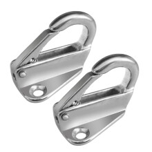 Mizh2pcs Marine Grade Rustfrit Stål Fjederkrog Snap Fastgør Rebbåd Sejl Bugskib Marine (Sølv)