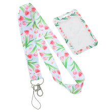 Romantische telefoonkoord met bloemen en patroon, kaarthouder, USB-stick, werkbuslabel (al868-3), ID-stickers voor studenten, plastic labels,