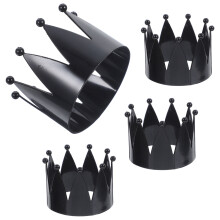 4 Stück Serviettenringe aus Metall in Kronenform
