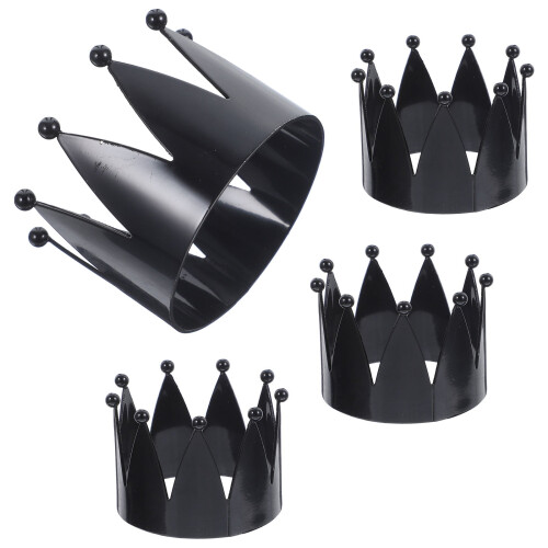 4 Stück Serviettenringe aus Metall in Kronenform
