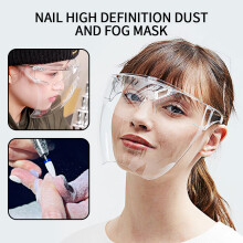1 Stück hochauflösende, transparente Vollgesichtsmaske mit Antibeschlag- und Spritzschutz, hochtransparente Schutzbrille, Nagelkunstwerkzeug