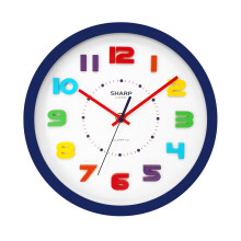 Kompatibilné s nástennými hodinami SHARP 10", farebné detské hodiny, tiché kremenné, 3D magnetické čísla, modré - do detskej izby, triedy,