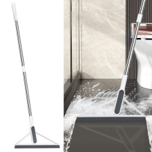 Kayannuo Floor Squeegee with Long Telescopic Handle, Heavy Duty Rubber Squeegee for Bathroom, Tile, Decking, Shower Glass & Window Cleaning