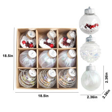 Bolas de Natal Tarmeek para Enfeite de Árvore, Conjunto de 9 Unidades de Bolas Inquebráveis de 6cm com Decorações Delicadas, Decoração de