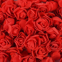 Mini rosas de espuma de 3,5 cm (1,4"), flores artificiales rojas con pétalos, confeti para decoración de bodas DIY, accesorios para manualidades