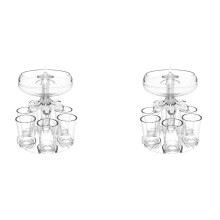 Dispensador de bebidas duplo com 12 copos de dose - Dispensador de bebidas em acrílico sem toque para bebidas como sidra e coquetéis.