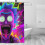 Cortina de chuveiro Rick & Morty 72x72 polegadas, impermeável, resistente a mofo, blackout, privacidade, estampa de patchwork, tamanho único. 7