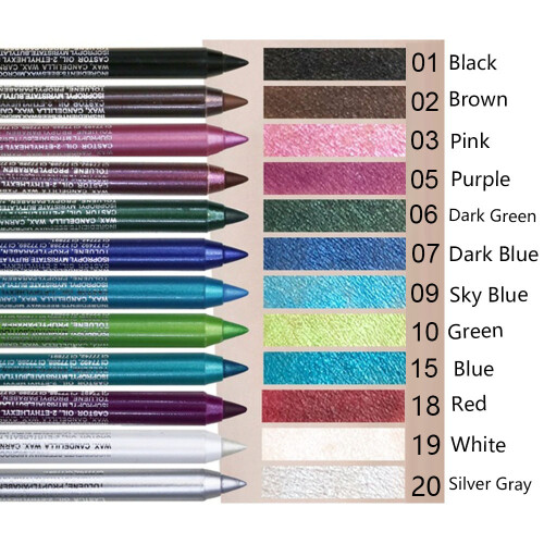 Σετ μολυβιών eyeliner 12 χρωμάτων, αδιάβροχο, μακράς διαρκείας, πολύχρωμο κιτ μολυβιών 2