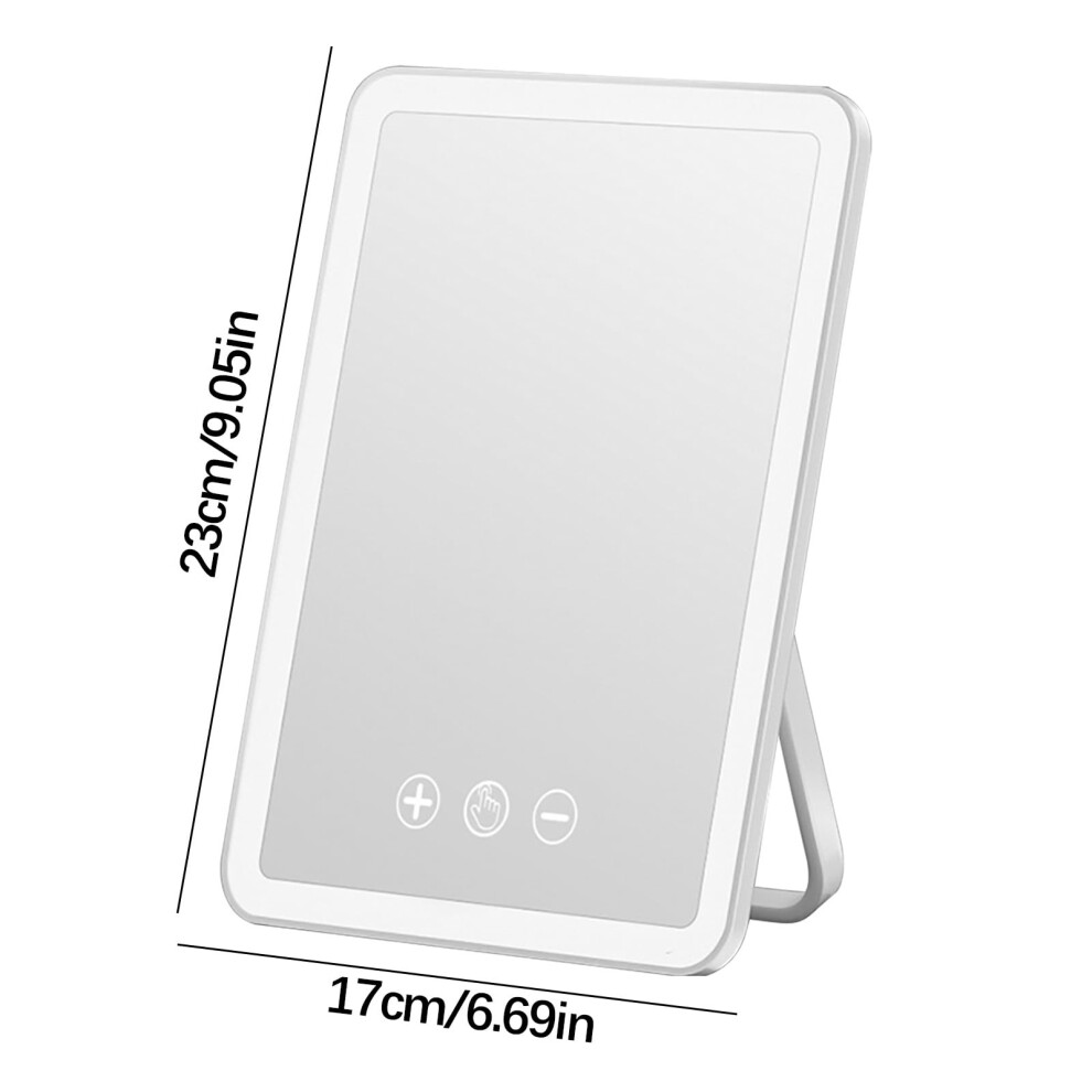 Light Rechargeable Travel Makeup Mirror, Portable Ed Beauty Mirror, Dimmable Touch Screen, Folding Led Vanity Mirror