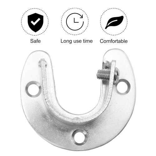 Support de tringle à rideaux de douche à bride ouverte en acier inoxydable 1