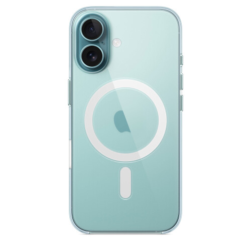 Capa transparente compatível com iPhone 16 com MagSafe, carregamento sem fio rápido e proteção para os botões - 6,1 polegadas.