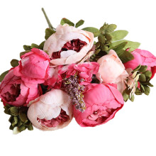 XIUH Woondecoratie Kunstmatige13Core Bedekte Pioenroos Simulatie Pioenroos Woonkamer Huis Tafel Decoratieve Bloemen Kunstbloemen Ornamenten (D)