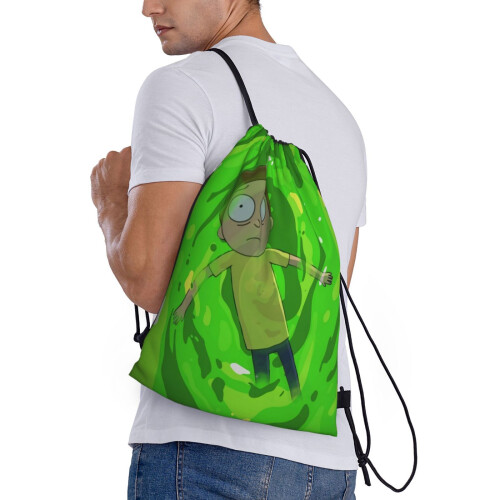 Τσάντα Rick And Morty Classic με κορδόνι, πτυσσόμενη, αθλητική, γυμναστικής, τσάντα με 2