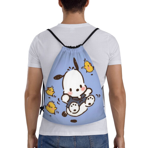 Τσάντα Pochacco Classic με κορδόνι, πτυσσόμενη, αθλητική, γυμναστικής, τσάντα με κορδόνι, 1