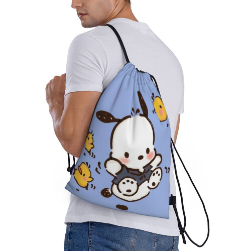 Τσάντα Pochacco Classic με κορδόνι, πτυσσόμενη, αθλητική, γυμναστικής, τσάντα με κορδόνι, 2