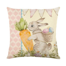 Pääsiäistyynyn päällinen 18x18 tuumaa, pellavainen puputyynyn päällinen, maalaistyylinen sisustus kotitoimiston sohvalle - Hyvää
