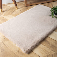 Phantoscope Deluxe Zachte Imitatie Konijnenbont Collectie Decoratief Woonkleed Modern Vloerkleed, Beige