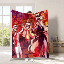 Hazbin Hotel Hell Inn Perimeterdecke, 127 x 152 cm, wendbar, geeignet für Büro, Auto, Reisen, Studentenwohnheim, Picknick, dekoratives Geschenk