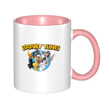 Looney Tunes Keramikbecher (325 ml), niedliche Kaffeetasse für Damen und Herren, Geschenkidee, rosa Deko-Teetasse mit Henkel für Zuhause und Büro