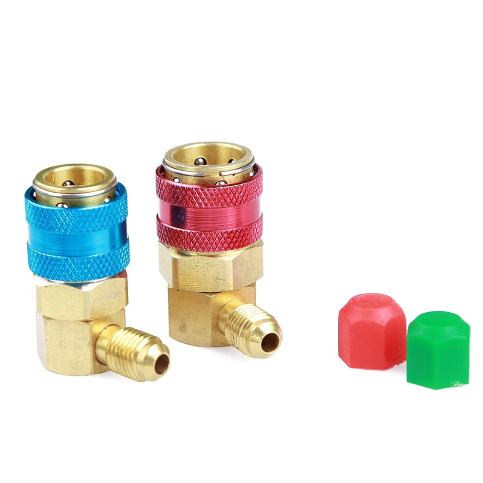 Okeba R134a High Low Angle Quick Coupler Adapter For Manifold Gauge Conversion Kit 9164030909724
