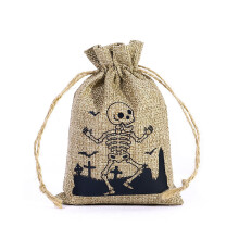 Bolsas de Halloween con cordón Federra, bolsas reutilizables de lino para dulces, ideales para pedir dulces o para fiestas. Bolsa de mano de