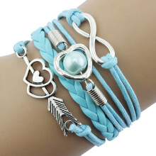 Armbanden voor vrouwen met hartjes, vriendschapsarmbanden, parelbedeltjes, leren armbanden, antieke armbanden, Moederdagarmbanden,