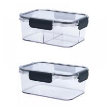 2 stuks voedselbewaarcontainers met deksels, stapelbare koelkastbewaardozen met transparante vakken voor groenten, bessen en fruit uit de vriezer.