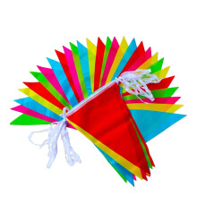 5-pak/250 stk. vimpler, 30 m farverige vimpeldekoration, hængende vimpelflag, banner til åbningsfest, fødselsdagsfest