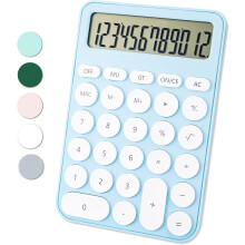 Easygou 12-siffrig skrivbordsräknare med stor LCD-skärm, stora knappar, svart – kompatibel med kontor, skola, hem och företag – automatiskt