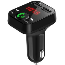 Transmisor FM X10 con manos libres Bluetooth 4 en 1 Negro