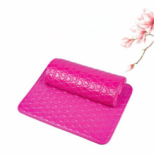 Nail Arm Rest PU Leather Cushion with Ergonomic Hand Support for Manicure, Rose Red