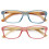 2 ζευγάρια Γυναικεία Γυαλιά Διαβάσματος Geniune Bamboo - Fun Color Clear Lens Reader 7015 +3.00 1