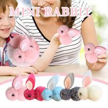 Imréiteach Bréagán Nua do Pháistí Jacenvly 15 phíosa Maisiúcháin Plush Mini Coinín Cásca Bábóg Coinín Cásca Bréagáin Bronntanais do