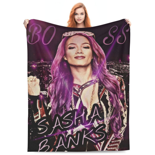 Κουβέρτα Sasha Banks, εξαιρετικά μαλακή άνετη φανέλα από φλις για αγόρια κορίτσια