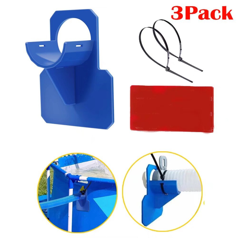 3Pcs Hose Support Brackets With Ties Cable Tie Swimming Pool Accessories Blue 9164030057692
