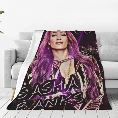 Κουβέρτα Sasha Banks, εξαιρετικά μαλακή άνετη φανέλα από φλις για αγόρια κορίτσια 1