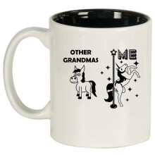 Grandma Superstar Unicorn Funny Grandmother Gift Ceramic Coffee Mug Tea Cup Gift for Her, Him, Friend, Coworker, Wife, Husband (11oz White)