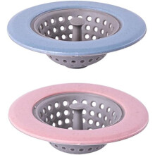 Lot de 2 passoires d'évier en silicone, grand rebord de 11 cm de diamètre (bleu et rose)