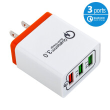 Luchtaire Balla USB 3-Chalafort FreedomTech, Oiriúntóir Ciúb 2.1A/5V atá comhoiriúnach le iPhone15 14 13 12 11Pro Max SE XS XR X8 7 6 6S Plus,