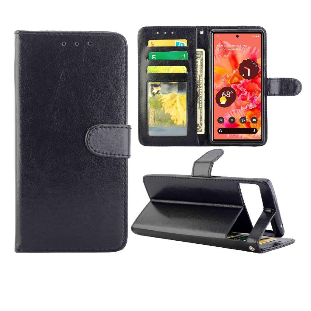 Flip Case For Google Pixel 6 Kickstand Shockproof Pu Leather Magnetic Closure Card Holder 9164030196094