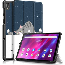 Capa dobrável ultrafina em couro PU com suporte, compatível com Lenovo Tab K10 2021.