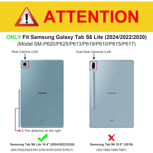 Capa fina compatível com Samsung Galaxy Tab S6 Lite de 10,4 polegadas (2024/2022/2020) com suporte integrado para S Pen, em TPU macio. 1