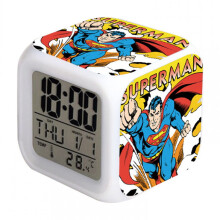 HANNTAOO digital vekkerklokke for barn, kompatibel med Marvel Superheroes-design, 7-fargers LED, termometer og nattlys, gave til gutter og jenter