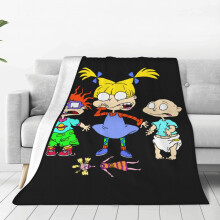 Měkká teplá flanelová deka Rugrats do ložnice, obývacího pokoje, koleje, celoroční