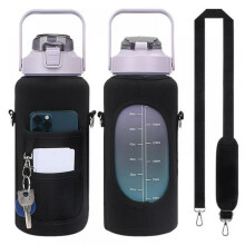 Custodia per borraccia da mezzo gallone con cinturino, copertura antiscivolo portatile e borsa porta borraccia per palestra, sport, attività