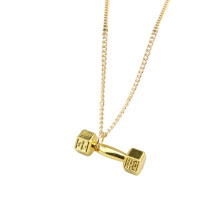 Collana con manubrio da fitness, collana da uomo, collana da donna, accessori per bilanciere, collana minimalista e versatile.
