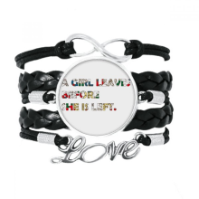 citazione sulle ragazze braccialetto alla moda art déco accessorio d'amore cinturino in pelle intrecciata